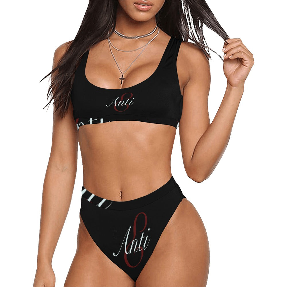 Antie women's sport top & high waist bikini
