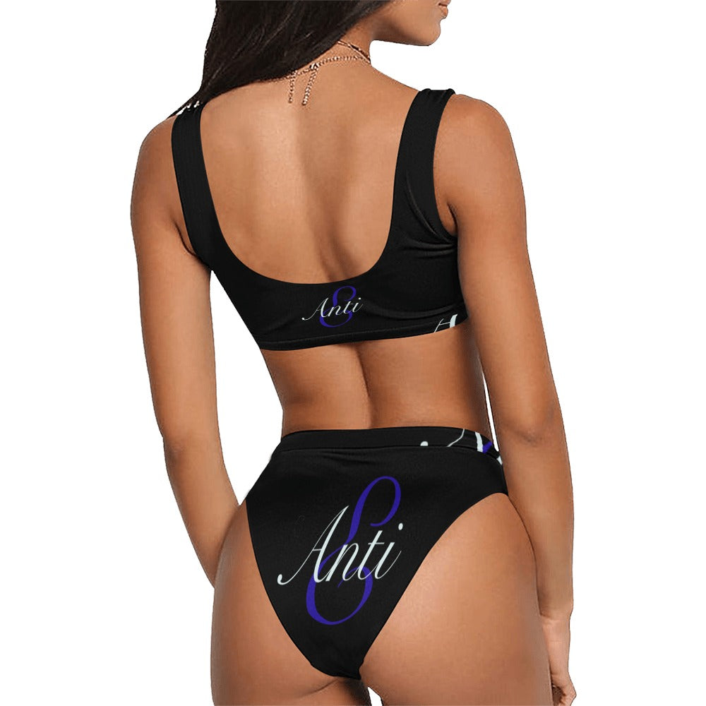 Antie women's sport top & high waist bikini